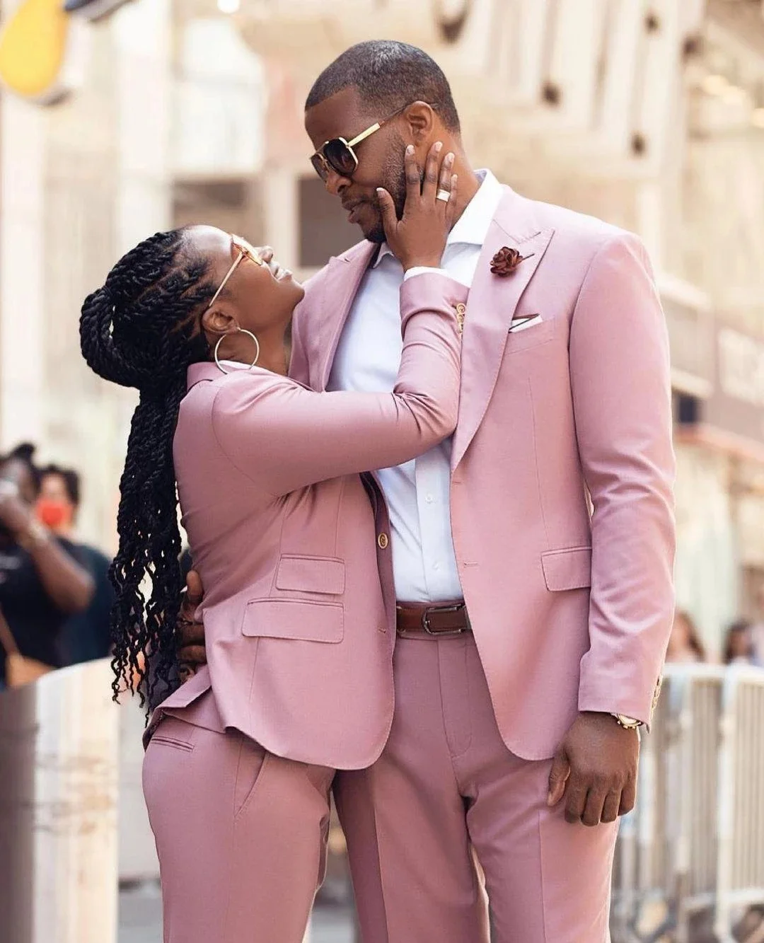 

Pink 2pc Closure Collar Business Suit Casual High-quality Men Blazer Trousers Wedding Tuxedo(Jacket+Pants)Custom Made Party Wear