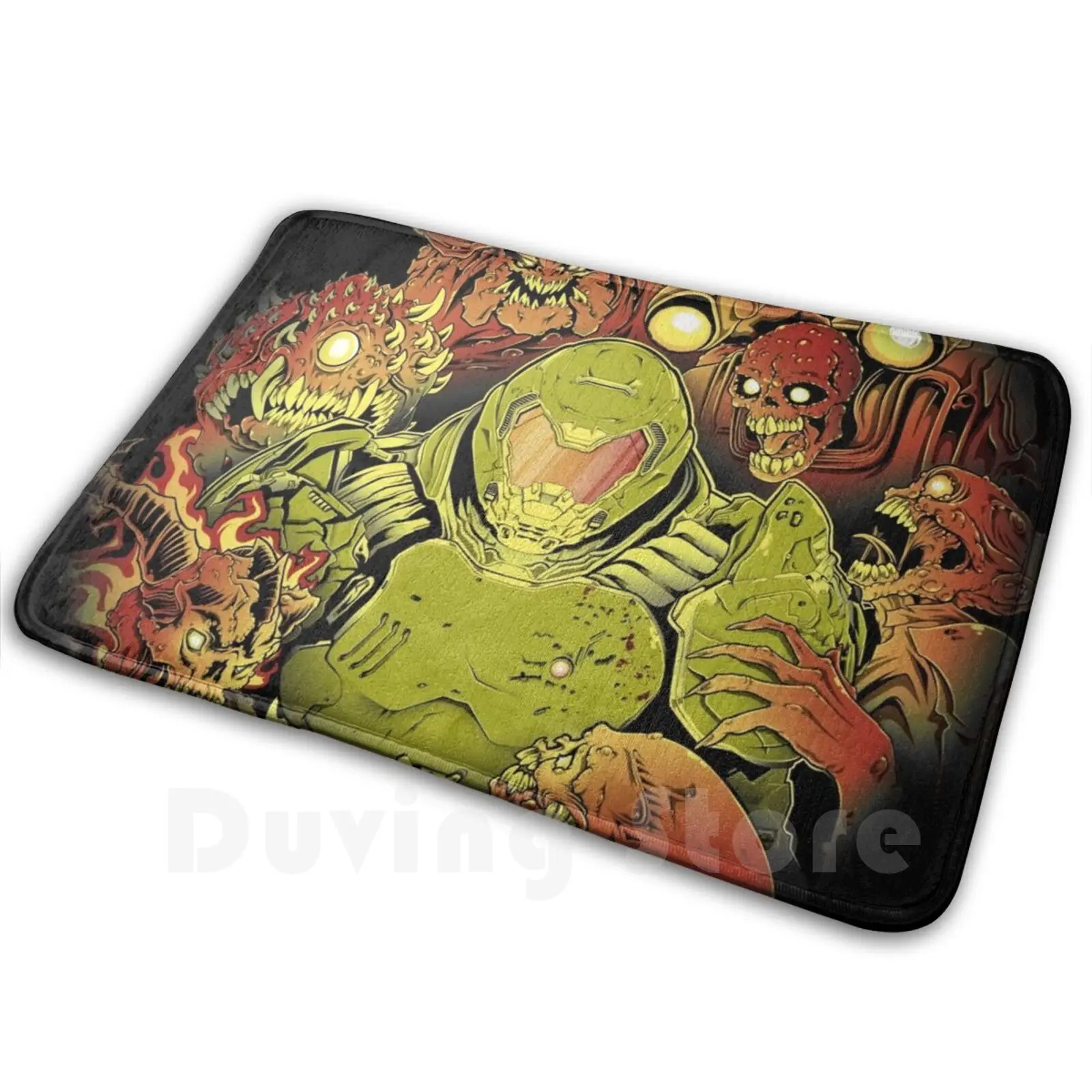 Fight Like Hell Tappeto Tappeto Tappeto Cuscino Morbido Antiscivolo Doom Doom Eterno Doom Guy Betesda Gioco Playstation Doom