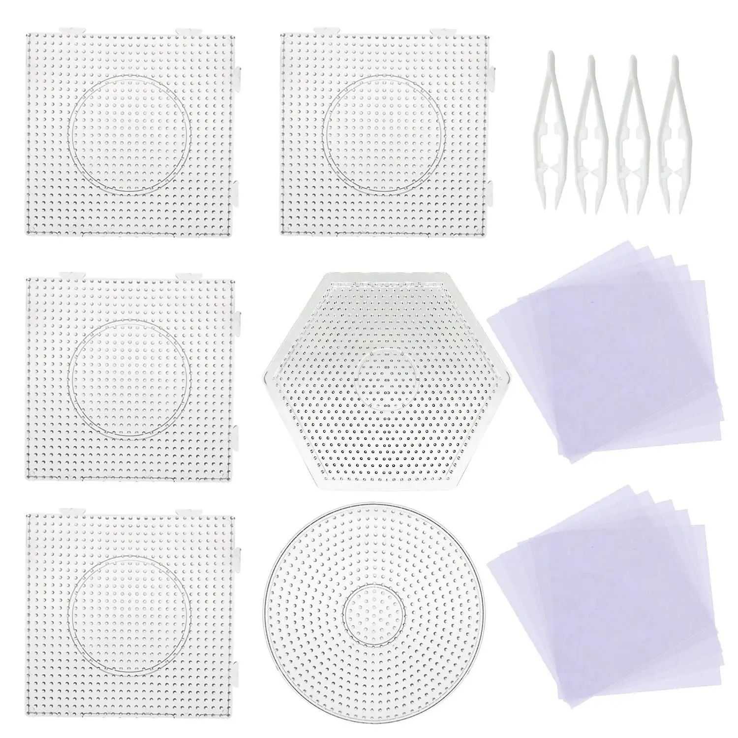 1/6Pcs Clear Pegboard fits 5mm Bead for DIY Children Craft Square 