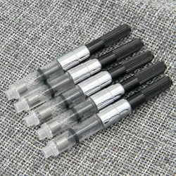 Elegant 5-Piece Fountain Pen Ink Cartridge and Converter Set - Bold White, Black, and Red (A2)