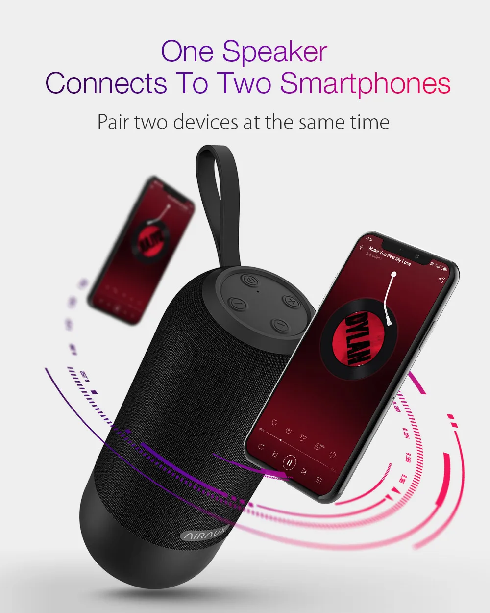 AIRAUX AA WM1bluetooth Speaker Wireless Column Loudspeakers For Phone Stereo Bass surround Waterproof Outdoor Speaker Portable