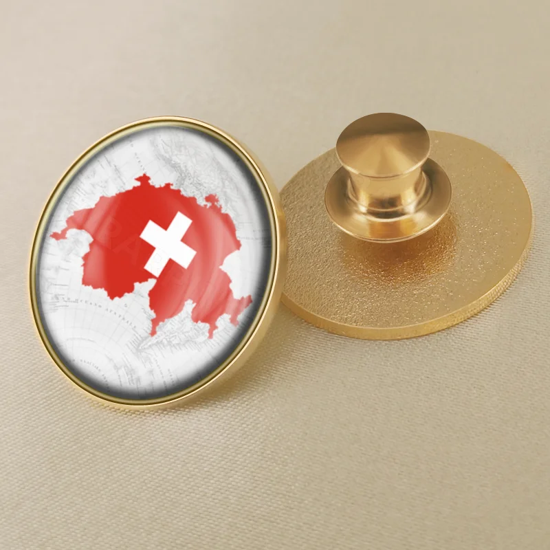 ＳＷスイス軍＊１９３０年代＊国旗ピン（実物） Badge Flag Switzerland | Switzerland National | Flag Pin