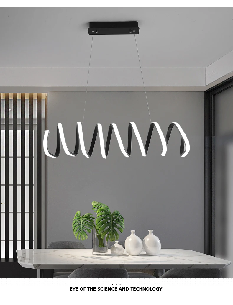 BWART, современный светодиодный подвесной светильник для кухни, столовой, гостиной, подвесные светильники, алюминиевая Весенняя подвеска, подвесной светильник