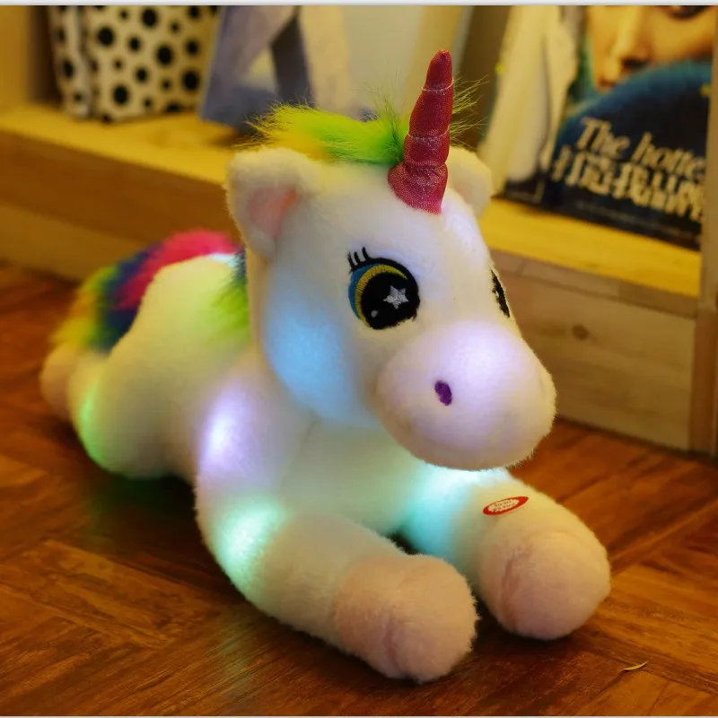 40 см Led Единорог освещение набитые животные Милая лошадка Дети Рождество День