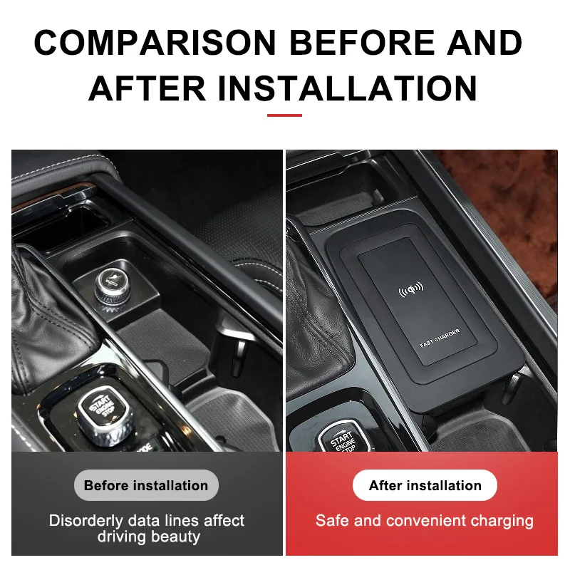 Car wireless charger For volvo XC90 NEW XC60 S90 V90 2018 2019 Special mobile phone charging plate car accessories v60 2020 S60 Car wireless charger For volvo XC90 NEW XC60 S90 V90 2018 2019 Special mobile phone charging plate car accessories v60 2020 S60