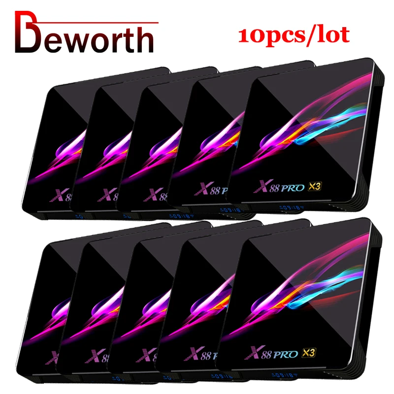 10 шт./лот X88 PRO X3 Смарт X88PRO ТВ приставка Android 9 0 Amlogic S905X3 Декодер каналов кабельного
