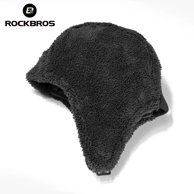 ROCKBROS зимняя Флисовая теплая шапка-ушанка с нейлоновой оболочкой ветрозащитная