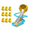 Electric Duck Climbing Stairs Toy Children Roller Coaster Toy Set Electric Light Music Amusement Climb Stairs Track Toy 1