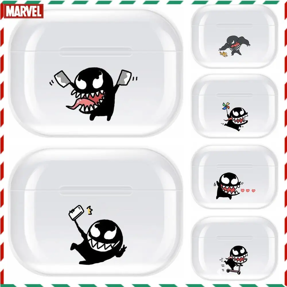

Marvel Venom Cartoon Transparent TPU Case For Airpods Pro 3 Case Silicone Headphone Accessories Air Pods 3 Apple Protective 1 2