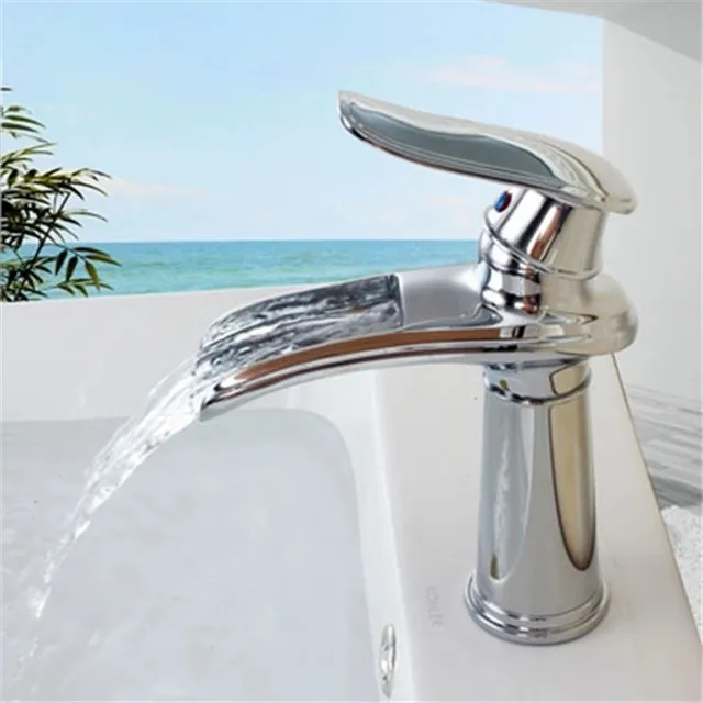 Style 9 Смесители для ванной бассейна твердая латунь водопад, набортный одной ручкой горячей и холодной полированной хромированной раковины Смеситель - Цвет: Style 9