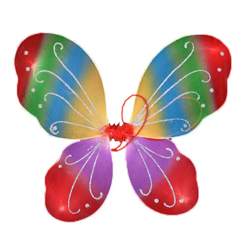 10 цветов для взрослых и детей, сказочные крылья Пикси, многоцветное платье с большой бабочкой, костюм, реквизит для женщин, детей, крылья для девочек