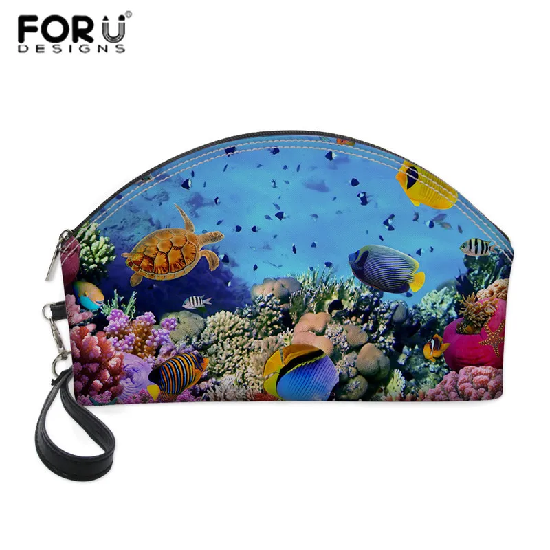 FORUDESIGNS чехол для макияжа с глубокими морскими рыбами, Несессер для путешествий, портативная косметичка с 3D-принтом, косметички, Прямая поставка - Цвет: C814Z9