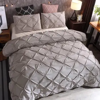 

Bedding Sets Quilt Cover 3pcs Gray Pillow Case Bed Sheet Home Hotel Polyester Fiber 4 Size Luxury New Duvet Cover Gift