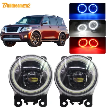 

Buildreamen2 For Nissan Armada Car H11 LED Fog Light Lens Angel Eye DRL Daytime Running Light 12V 2003 2004 2005 2006 2007 2008