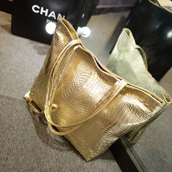 

Women Fashion Alligator PU Large Capacity Concise Elegant OL Handbag Shipping Shoulder Tote Bag Casual Bag for Office Daily