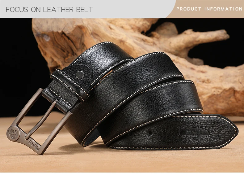 FRALU Men belt High Quality cow genuine leather luxury strap male belts for men new fashion classice vintage pin buckle