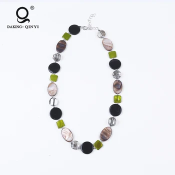 

Fashion Women Jewelry Colorful Sequins Shell Crystal Necklace For Summer Beach