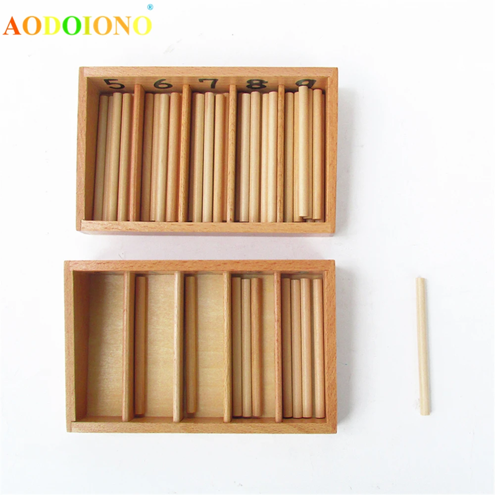 Montessori Wood Spindle Box 2