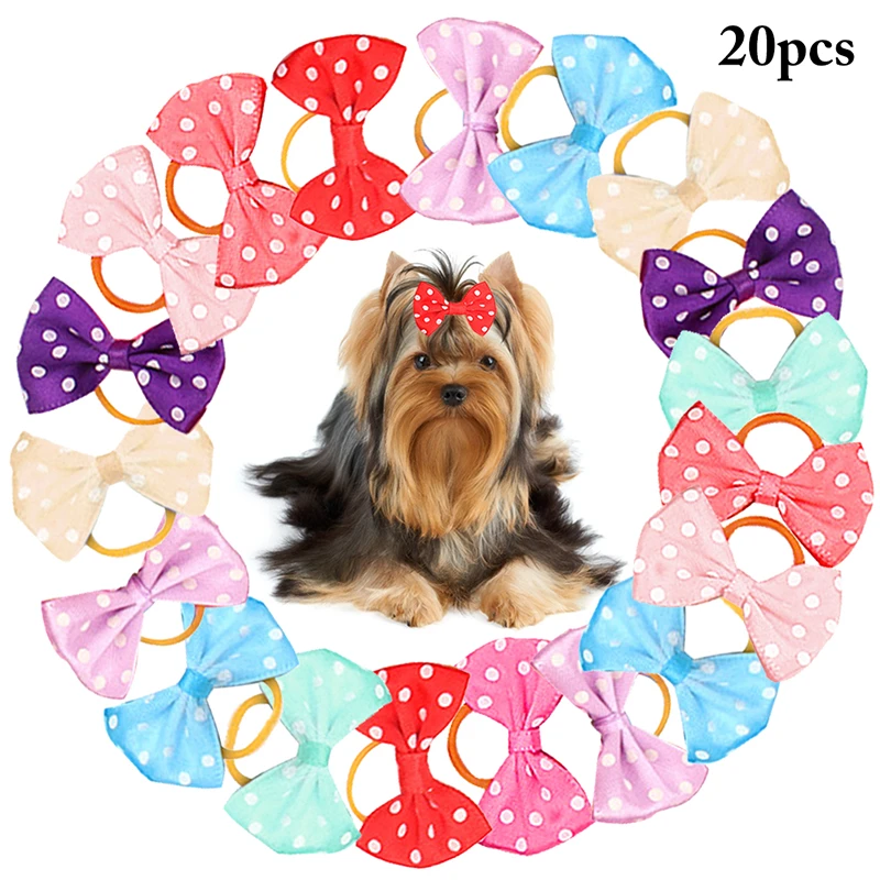 Dog bows with rubber bands Clearance