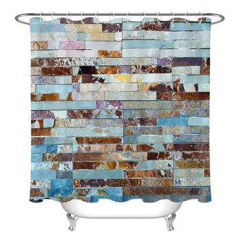 

Grunge Rustic Shabby Brick Wall Shower Curtain Liner Bathroom Waterproof Fabric