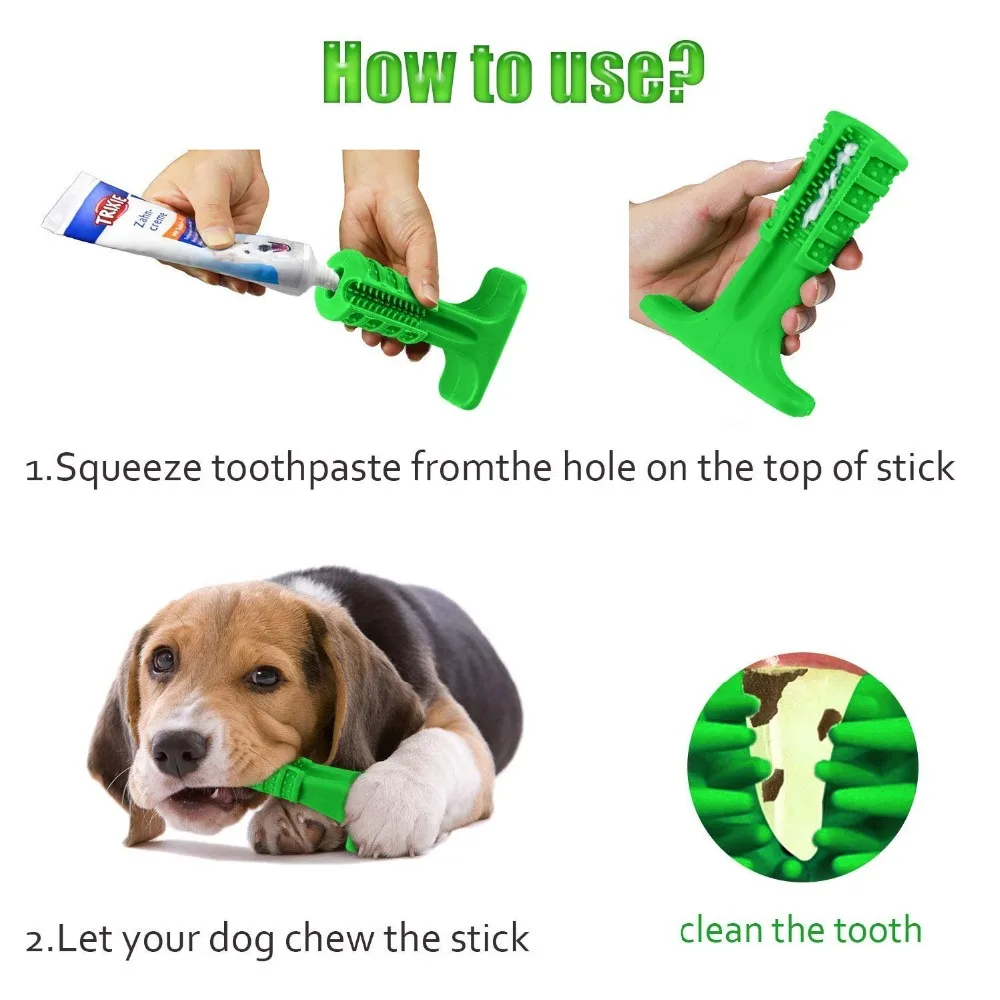 Dog Toy Ball Food Funny Toothbrush Stick Pet Dog Toys For Small Large Dogs Tooth Brush Bite Resistant Puppy Pet Chew Toys Rubber (10)