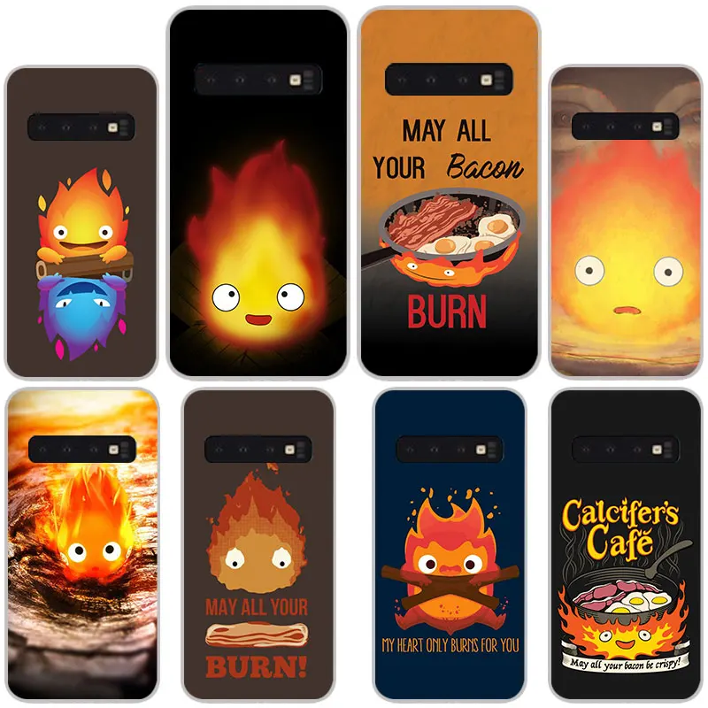 cute fire calcifer Matte Silicone Cases For Samsung Galaxy S8 S9 S10 Plus S10e S6 S7 Edge lite Soft TPU phone back cover |