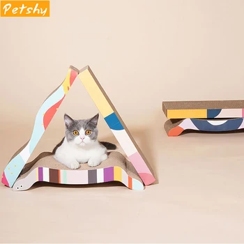 

Petshy Corrugated Paper Cat Scratching Board Post Tree Pet Cats Toys Claw-point Cat Scraper Scratch Guards Protector Pads