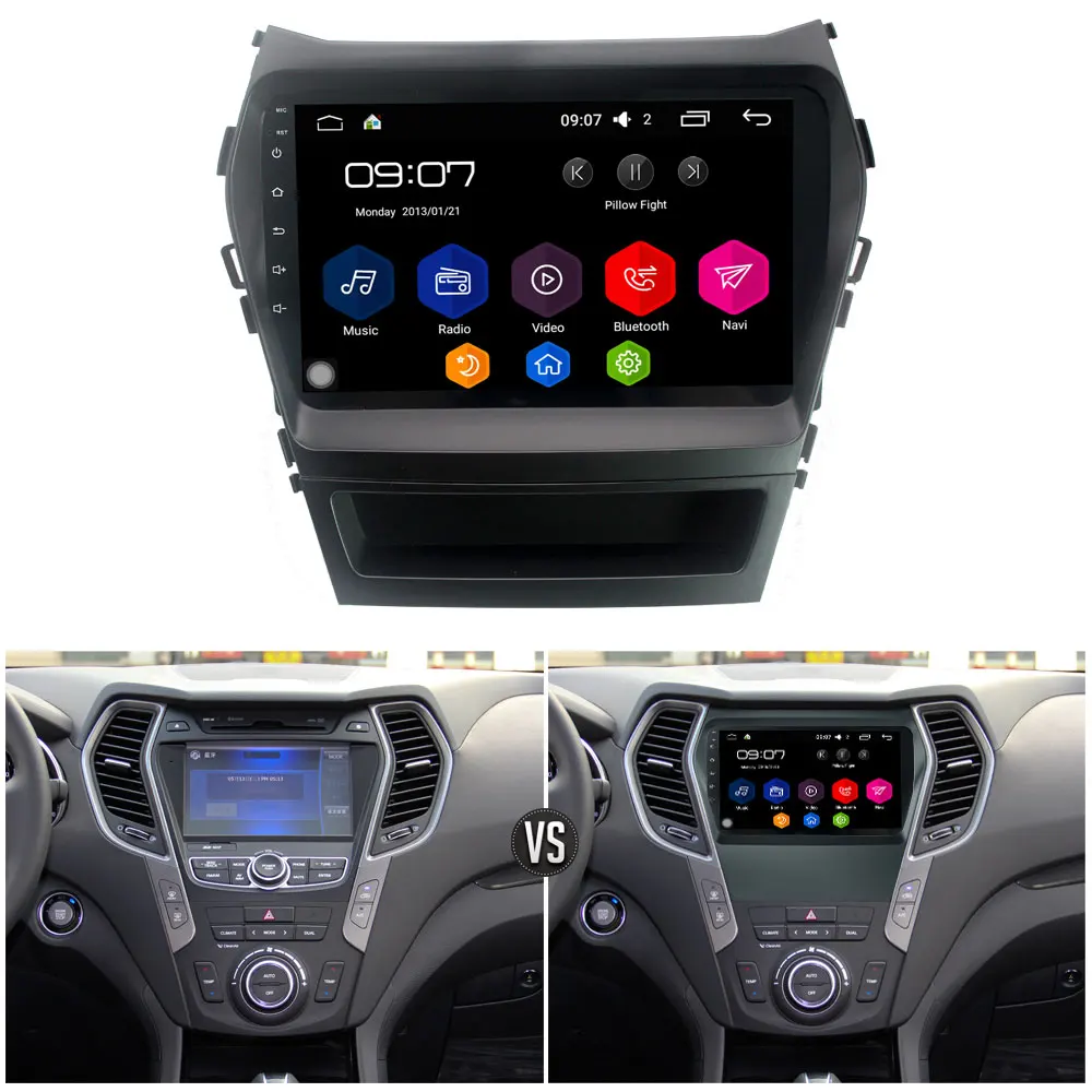 " ips 4G DSP Carplay Android 8 Восьмиядерный 4 Гб ОЗУ 64 Гб ПЗУ автомобильный dvd-плеер Стерео gps ГЛОНАСС для hyundai IX45 Santa FE 2013