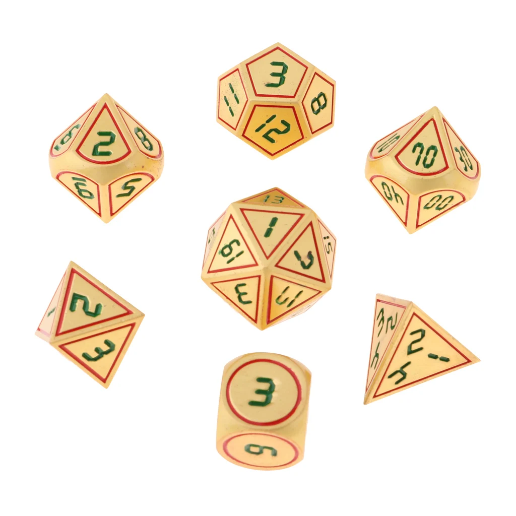 7pcs Mulit-sided Dice Polyhedral Dices Set D4 D6 D8 D10 D12 D20 for D&D RPG Role Playing Board Game Accessories