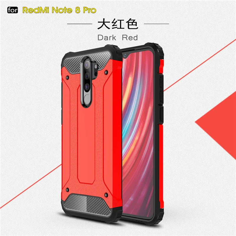 For Xiaomi Redmi Note 8 Pro Case Rubber Shell Hard PC TPU Back Phone Cover For Redmi Note 8 Pro Case for Xiaomi Redmi Note 8 Pro