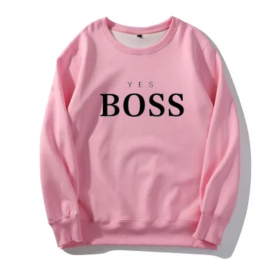Женская Осенняя Толстовка Yes Boss с буквенным принтом, толстовка с капюшоном, Женский пуловер с длинным рукавом, джемпер, Sudadera Mujer 3XL - Цвет: Pink Velvet