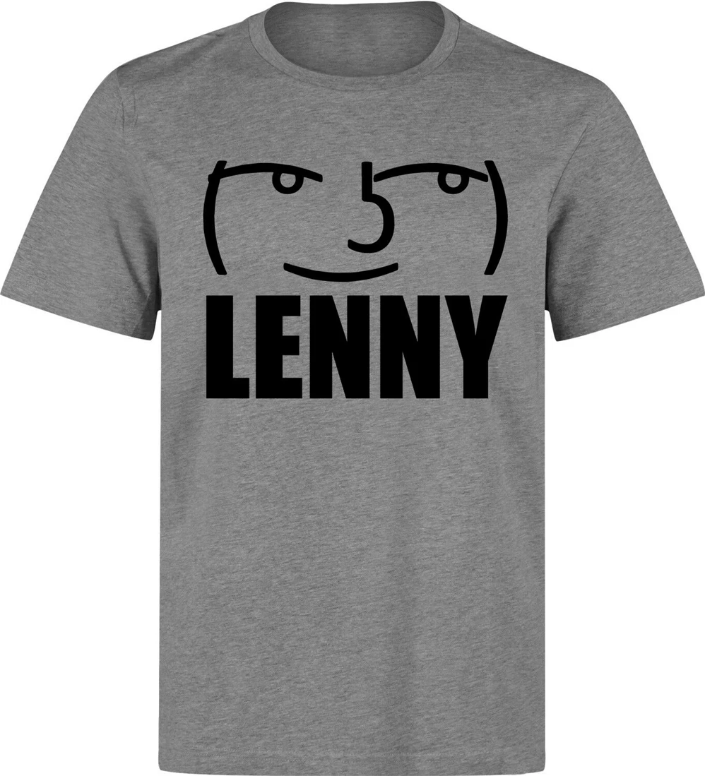 Lenny Face Meme Graphic Men'S (Woman'S Available) серая футболка наивысшего качества Футболка