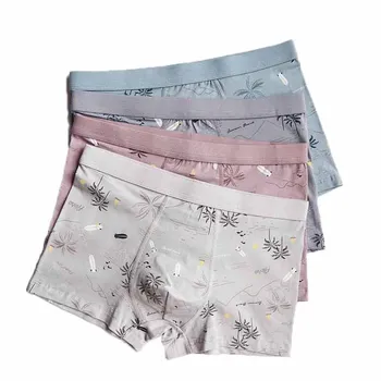 

Men Boxer Underwear Colored Cotton Printed Men's Underwear U Convex Breathable Short Homme Underpants