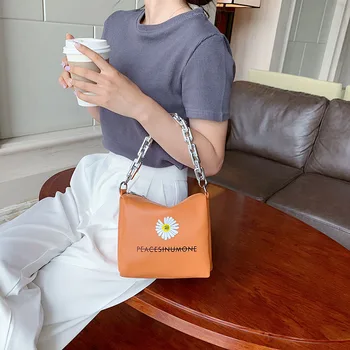 

Simple solid color chain PU leather women's Shoulder Bag Messenger Bag crossbody bags for women purses and handbags sac a main