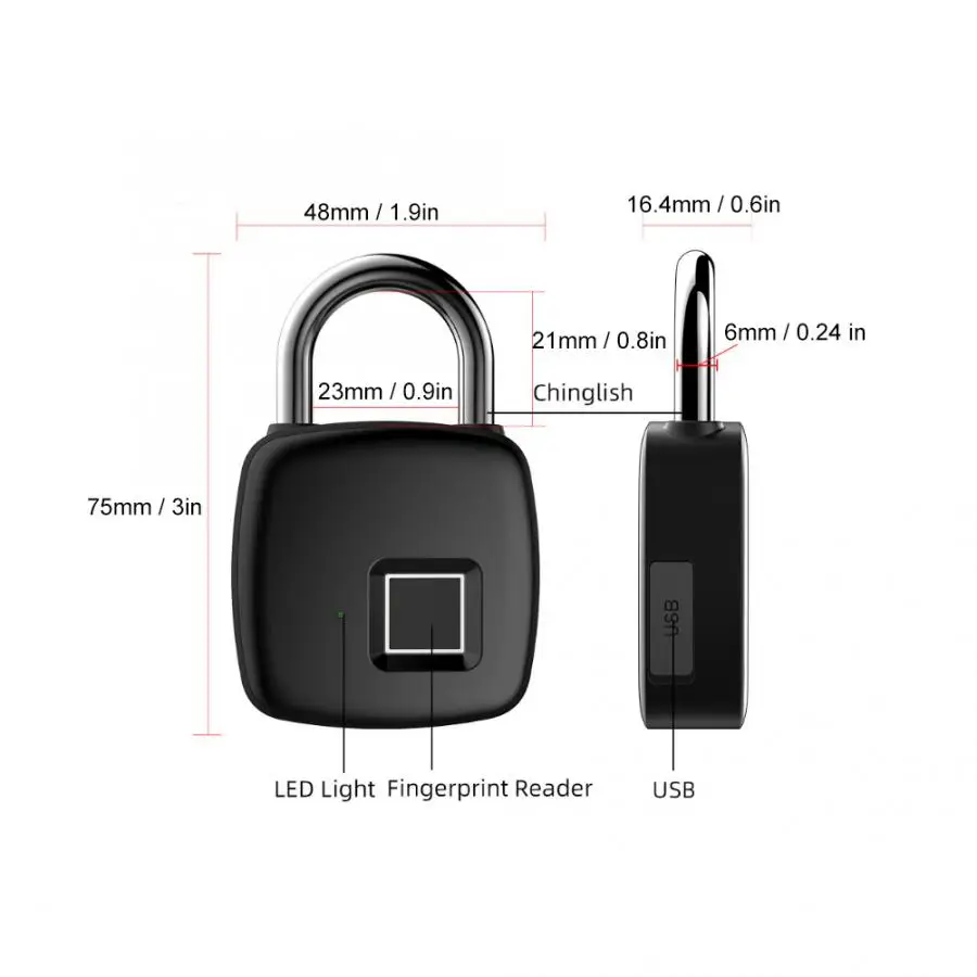 P30 Smart Keyless USB Перезаряжаемый замок биометрический отпечаток пальца замок Противоугонная защита