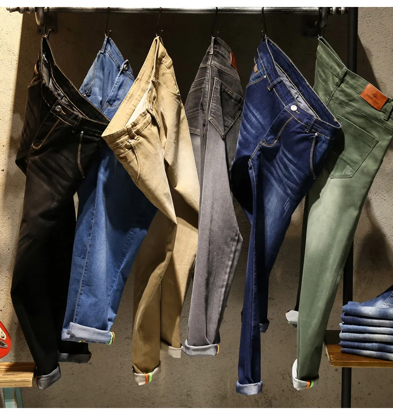 KSTUN Jeans Men Skinny Stretch Mens Colourd Jeans Fashion Slim Fit Jeans Casual Pants Trousers