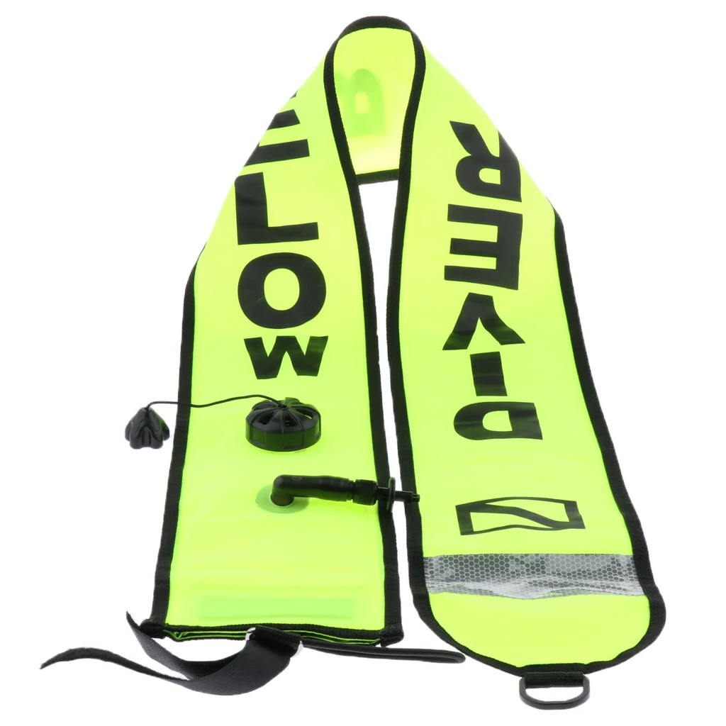 Diver Signal Marker Inflatable Tube with Plastic Clip for Diving Snorkeling Underwater Safety Signal Buoy Float for Water Sports