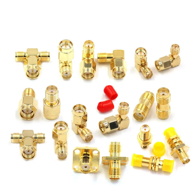 RP SMA adaptador macho a hembra RP SMA adaptador macho hembra RF Coax acoplamiento barril de nuez convertidor