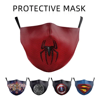 

Children Protective Face Mask Washable Mouth Mask Cartoon Spiderman Print Kids Anti Dust Reusable Mask Double Layer Fabric Masks