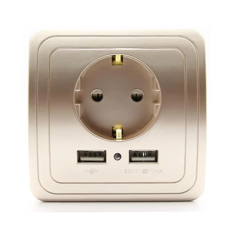 Штепсельная розетка Minitiger для умного дома 2 А два USB порта настенное зарядное