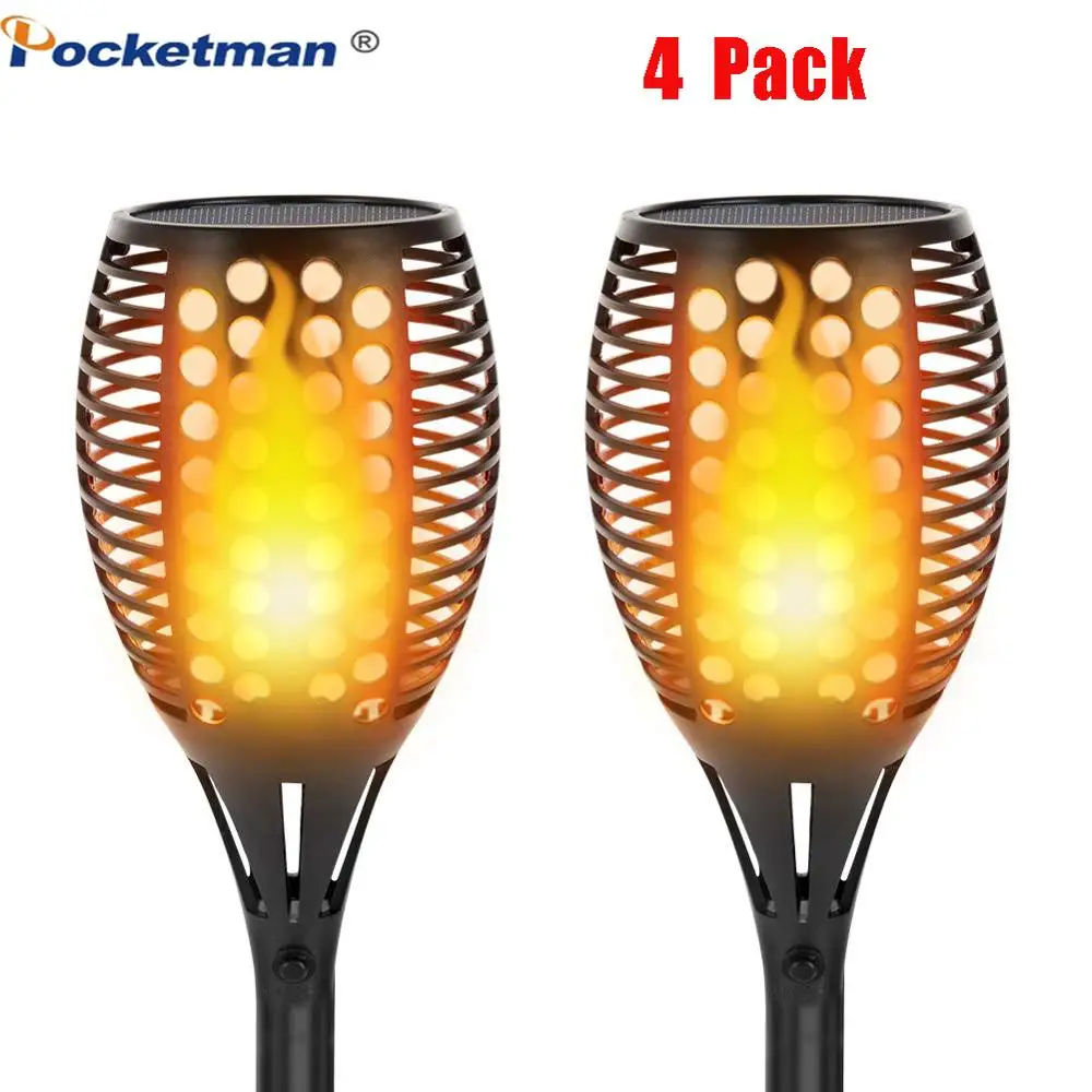

1/2/4pcs Solar Lights Upgraded, Waterproof Flickering Flames Torches Lights Outdoor Solar Spotlights Landscape Decoration