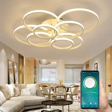 Iluminação interior moderna conduziu a lâmpada do teto lightting para sala de estar luz de teto controlado por telefone e controle remoto