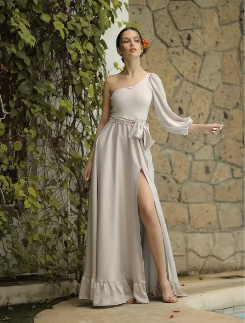 Silk Chiffon A Line Bridesmaid Dress 