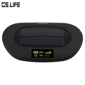 

New Solar Air Purifier Negative ion purification LED Display Car Purifier Portable 1800mah Aromatherapy Cleaner Freshener