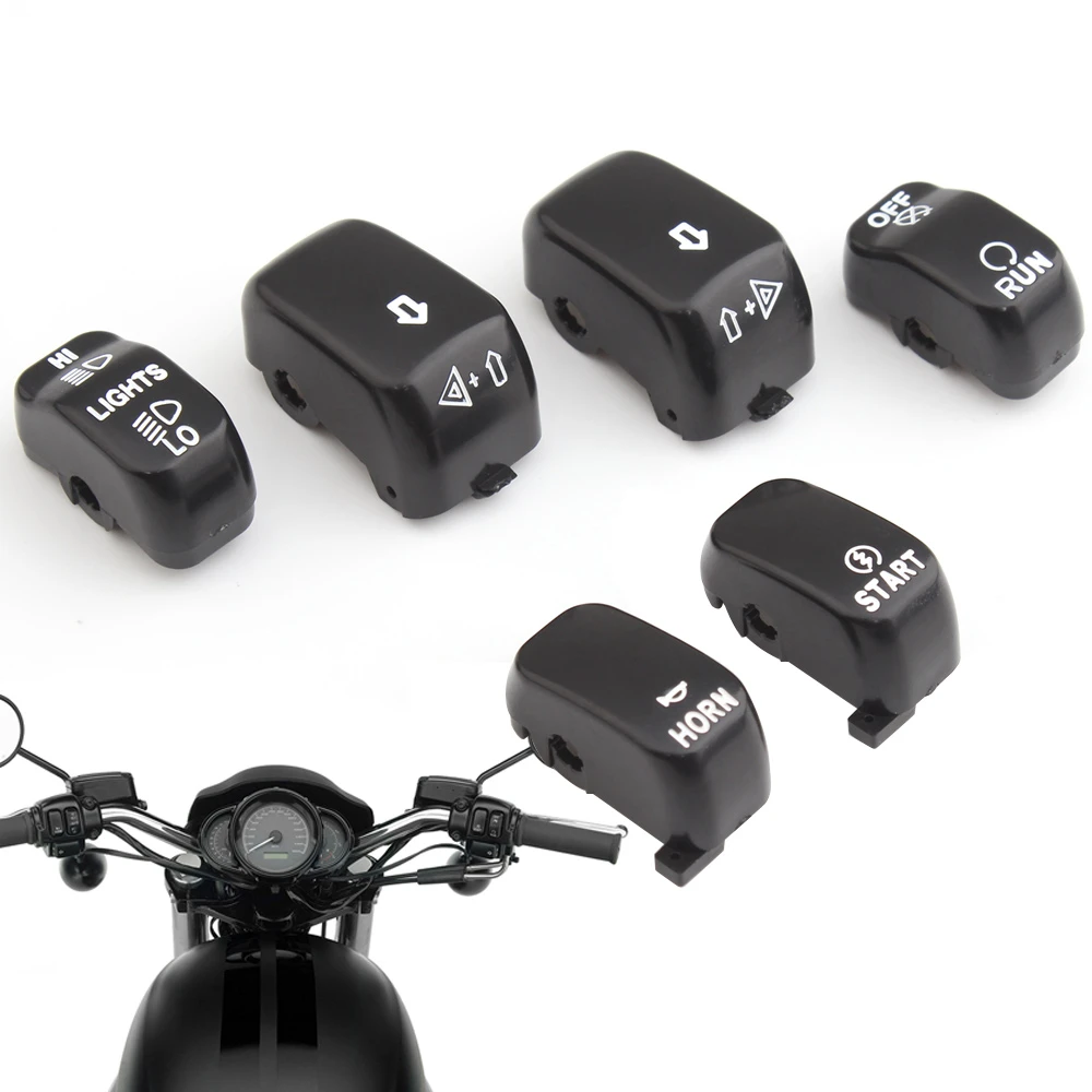 Motorcycle Accessories USA Black Hand Control Switch Housing Caps For HD Sportster Dyna Road