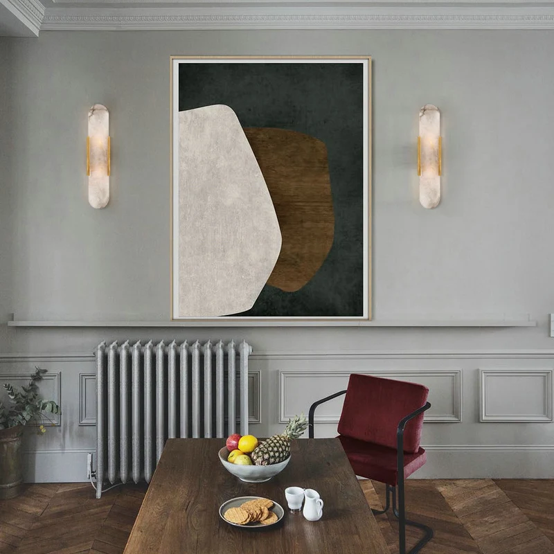 Postmodern creative natural marble living room wall lamp hardware bed bedroom study designer wall lamp