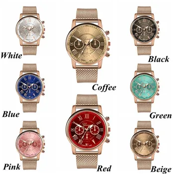 

Relojes Para Mujer Luxury Quartz Sport Military Stainless Steel Dial Leather Band Wrist Watch Female Clock Relogio Feminino p904