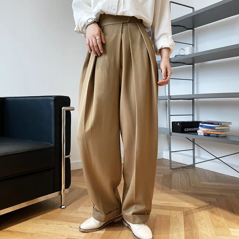 

High Waist Velcro Design Long Pants Women's Autumn 2020 New Korean Fashion Loose Wide Leg Pants Trousers Streetwear