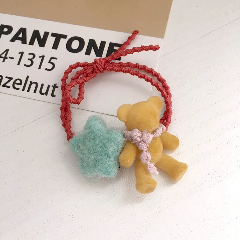 Красивый мультфильм красочные звезды Hairband резинка для волос для хвоста веревочные обручи для волос женская заколка для волос жемчуг аксессуары для волос