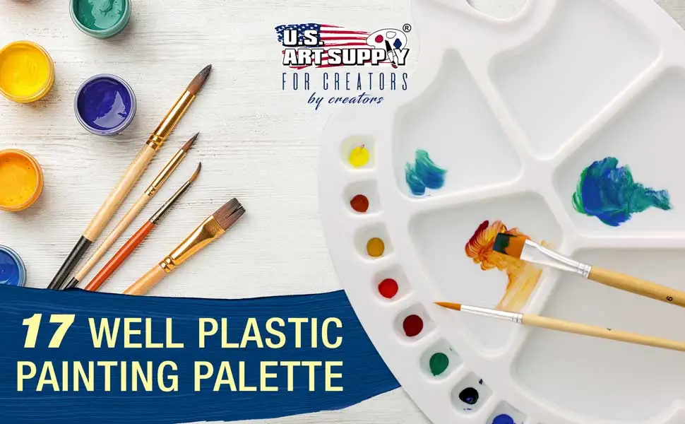 U.S. Art Supply 17 Well Plastic Painting Palette